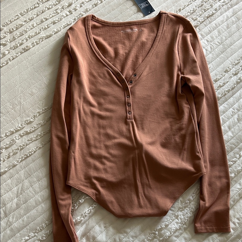 Abercrombie & Fitch Copper Long Sleeve Bodysuit